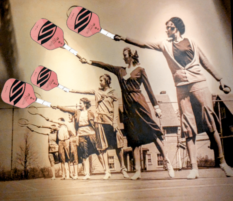 A line of women holding Selkirk AvaLee Pickleball Paddle