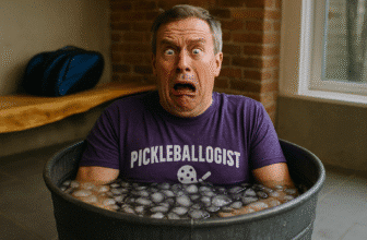 pickleball player in ice tub